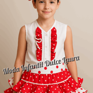 Traje falda roja y camisa flamenca desde 2 hasta 12 años