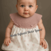 Vestido hilo y tela estampada rosa maquillaje v7209 desde 1 mes hasta 12 meses