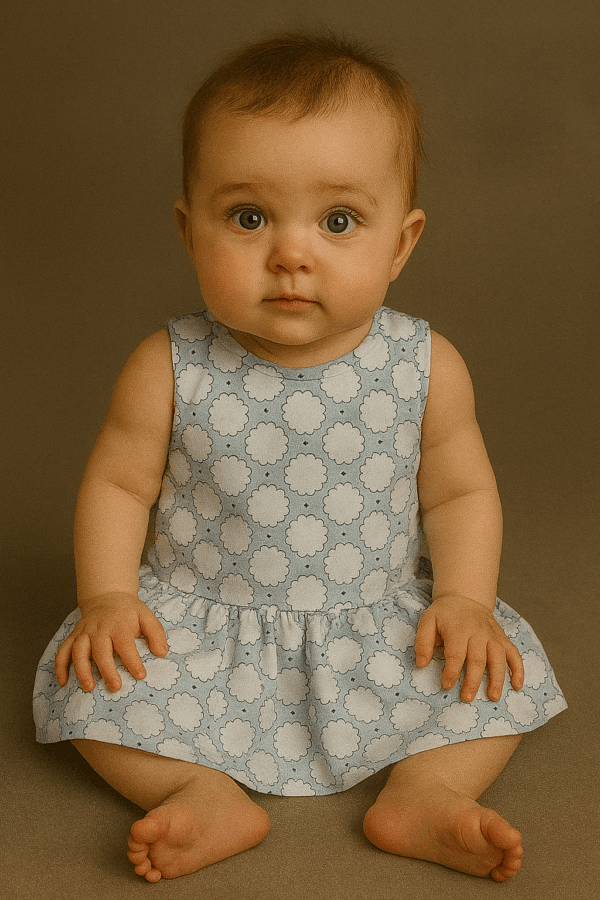 Vestido azul con nubes 6 a 24 meses