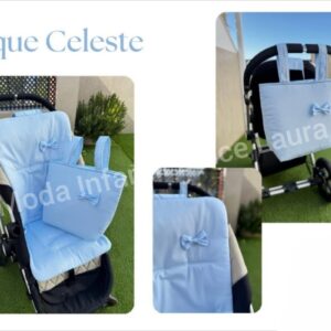 Colchoneta pique azul más bolso a juego