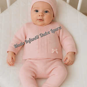 Conjunto hilo manga larga 6007 00 a 12 meses rosa