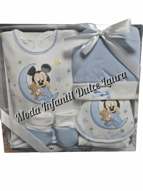 Set primeras piezas bebé niño mickey azul