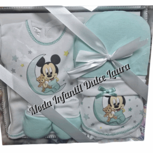 Set primeras piezas bebé niño mickey verde