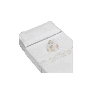 Sabana algodón mini cuna 3 ositos blanca y beig