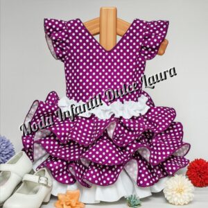 Vestido flamenca buganvilla lunares 6 meses a 6 años