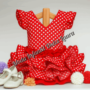Vestido flamenca rojo lunares 6 meses a 6 años