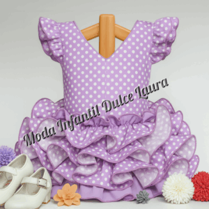 Vestido flamenca morado lunares 6 meses a 6 años