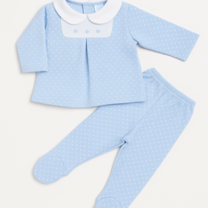 Conjunto bebé blanco y celeste desde 0 hasta 3 meses 28826
