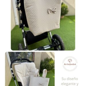 Colchoneta carrito universal más bolso color arena lunar blanco