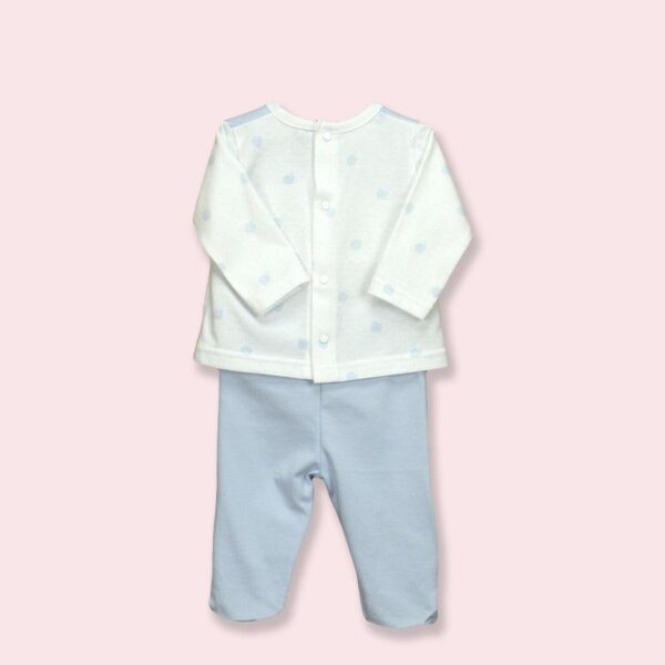 Conjunto camiseta polaina azul y blanco desde 0 hasta 3 meses - Imagen 2