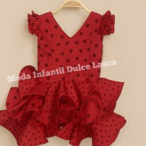 Vestido flamenca rojo lunares marisol desde 8 hasta 10 años