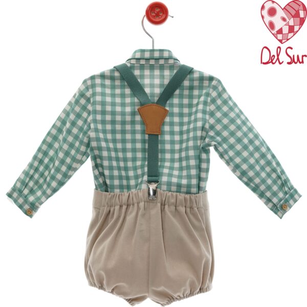 Conjunto camisa pantalón tirante familia botones desde 6 meses hasta 48 meses - Imagen 2