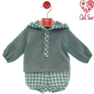 Conjunto verde familia botones desde 3 meses hasta 36 meses