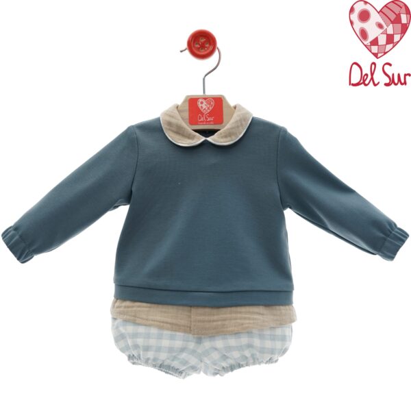 Conjunto azul familia ovillo desde 3 meses hasta 3mese