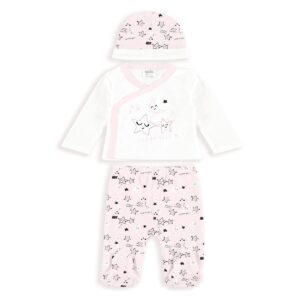 Conjunto algodón 3 piezas polaina camiseta y gorro desde 0 hasta 3 meses