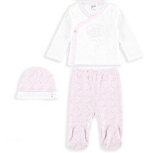 Conjunto algodón 3 piezas polaina camiseta y gorro desde 0 hasta 3 meses