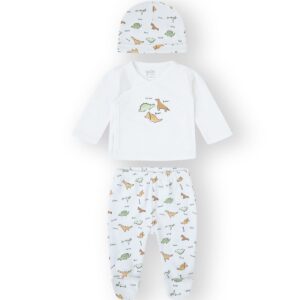 Conjunto algodón 3 piezas polaina camiseta y gorro desde 0 hasta 3 meses