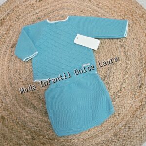 Conjunto lana jersey ranita verde desde 1 mes hasta 24 meses C9106