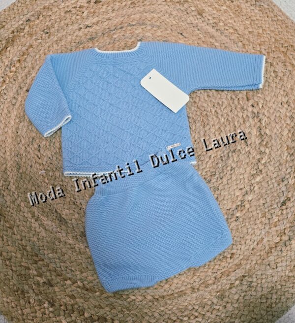 Conjunto lana jersey ranita azul desde 1 mes hasta 24 meses C9106
