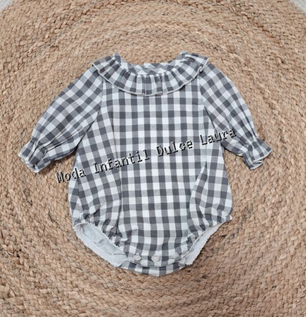 Pelele vichy negro y blanco - Imagen 2