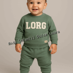 Conjunto sudadera pantalón verde ELE.O desde 6 meses hasta 4 años