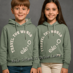 Sudadera verde ELE.O world desde 3 años hasta 12 años