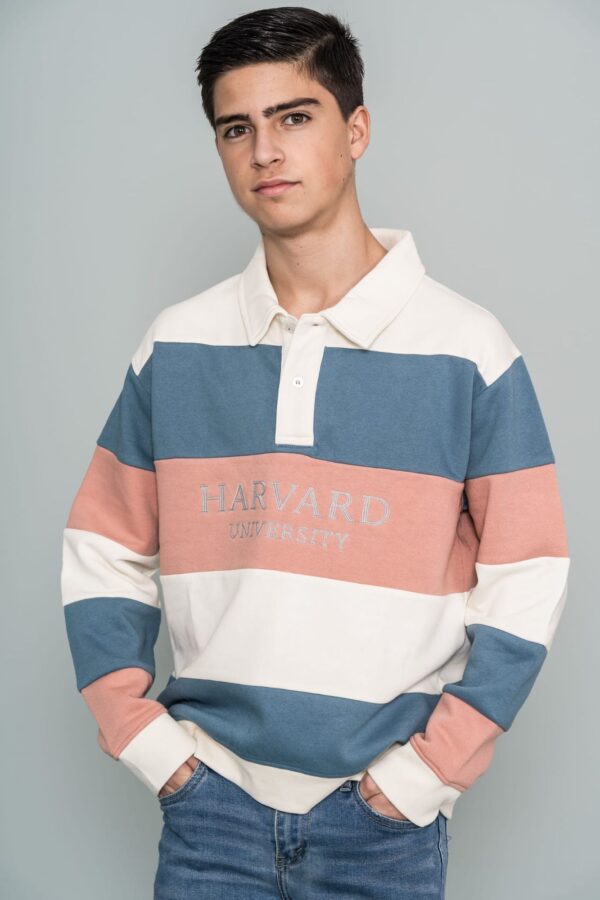 Sudadera cuello rayas colores ELE.O desde 3 años hasta 10 años - Imagen 2