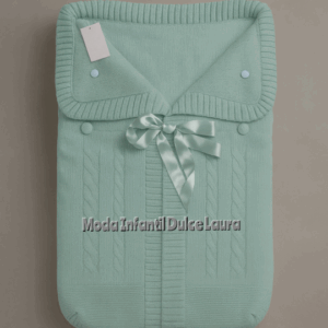 Saco lana verde lazo pompon