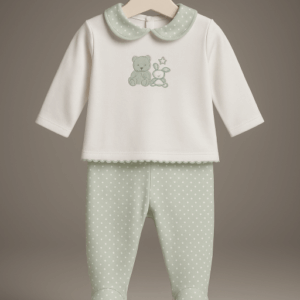 Conjunto algodón polaina osito verde desde 0 hasta 3 meses