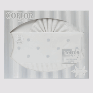Sabana algodón coche blanca y gris topitos