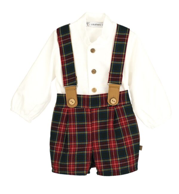 Conjunto galerna pantalon tirantes cuadros desde 3 meses hasta 36 meses 11246 - Imagen 2