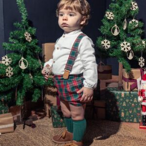 Conjunto galerna pantalon tirantes cuadros desde 3 meses hasta 36 meses 11246