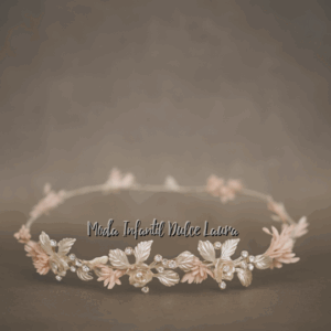 Corona ceremonia color plata rosa y blanco 6108