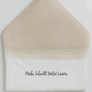 Capa de baño beige y blanca 100x100 algodón