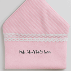 Capa de baño rosa y blanca 100x100 algodón