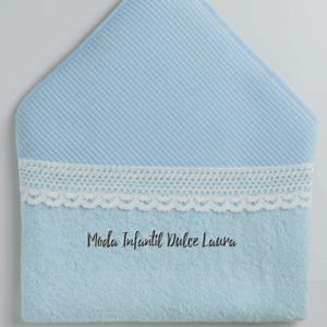 Capa de baño azul y blanca 100x100 algodón