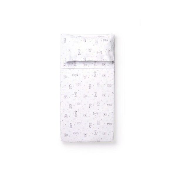 Sabana coche coralina animales blanca y puntitos rosa interbaby - Imagen 2