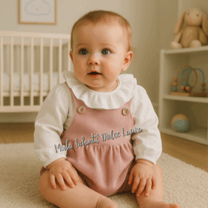 Peto pana rosa maquillaje con camisa cuello blanca desde 1 mes hasta 12 meses T9404