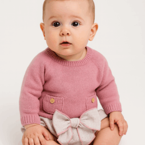 Conjunto lana jersey ranita con lazo rosa maquillaje la ormiga desde 0 hasta 18 meses 187710701
