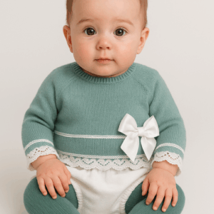 Conjunto lana 3032 dos piezas ranita 1 a 24 meses verde