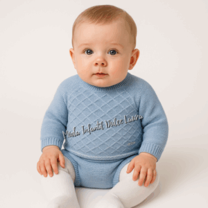 Conjunto lana jersey ranita azul desde 1 mes hasta 24 meses C9106