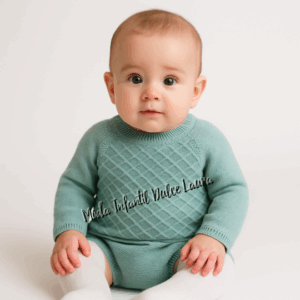 Conjunto lana jersey ranita verde desde 1 mes hasta 24 meses C9106