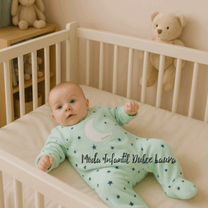 Pelele terciopelo verde luna desde 3 meses hasta 24 meses KN11