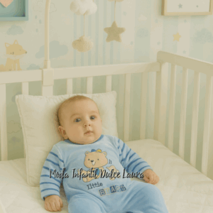 Pelele terciopelo azul oso desde 3 meses hasta 24 meses KN04