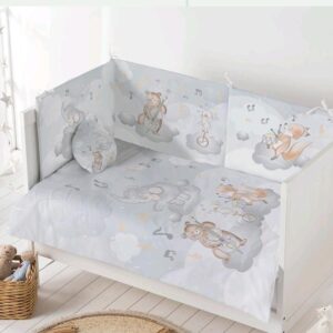 Edredón más chichonera modelo animales gris