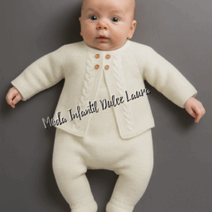 Conjunto rebeca polaina lana beig desde 00 hasta 6 meses