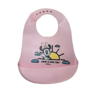 Babero silicona Disney Minnie Mouse rosa