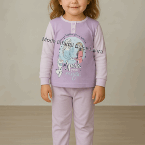Pijama algodón Frozen lila clarito desde 3 hasta 8 años