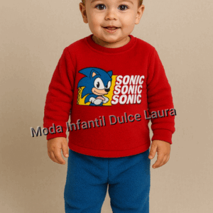 Pijama coralina sonic desde 4 hasta 8 años HY55703