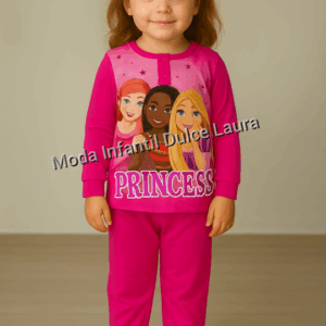 Pijama algodón princesas rosa fucsia desde 3 hasta 8 años HW2064